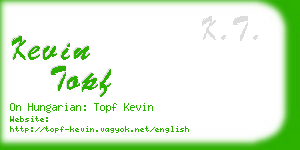 kevin topf business card